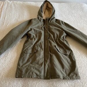 Volcom Olive Hooded Sherpa Lined Jacket